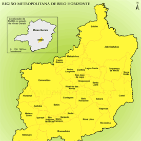 Mapa da Região Metropolitana de Belo Horizonte