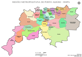 Mapa da Região Metropolitana de Porto Alegre