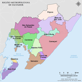 Mapa da Região Metropolitana de Salvador