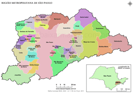 Mapa da Região Metropolitana de São Paulo